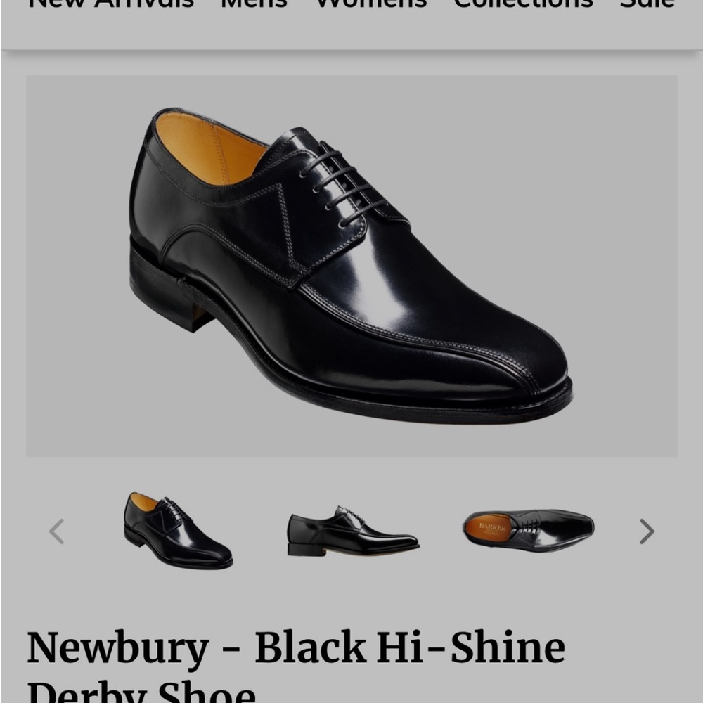 Black Leather Derby Shoes with Polished Finish